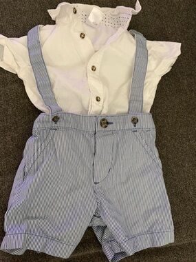 Carter's Blue and White Pinstripe Outfit